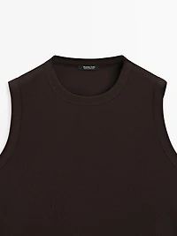 Mercerised cotton crew neck T-shirt