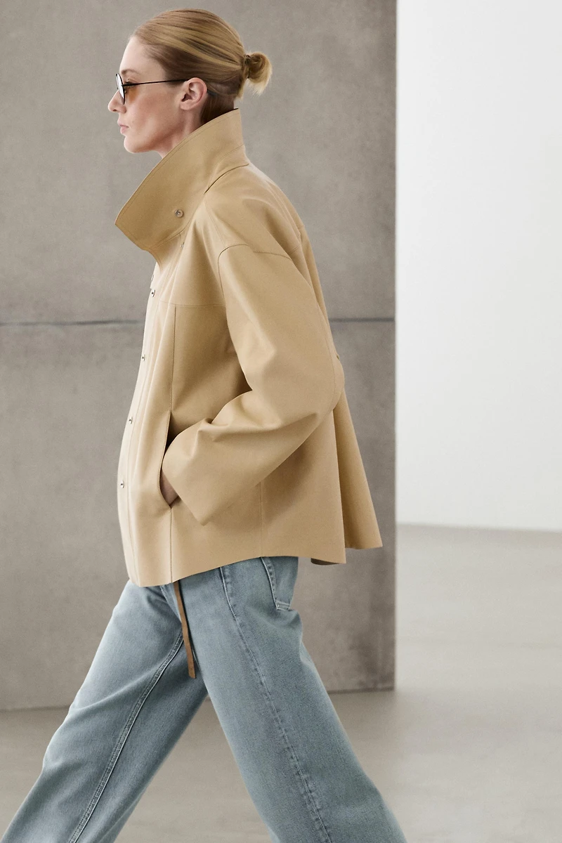Chemise en cuir nappa