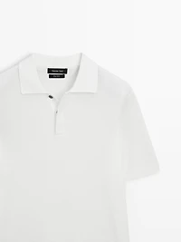 Polo en maille texturée de coton