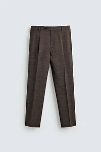 PANTALON PLIS COSTUME STRUCTURÉ 100% LAINE