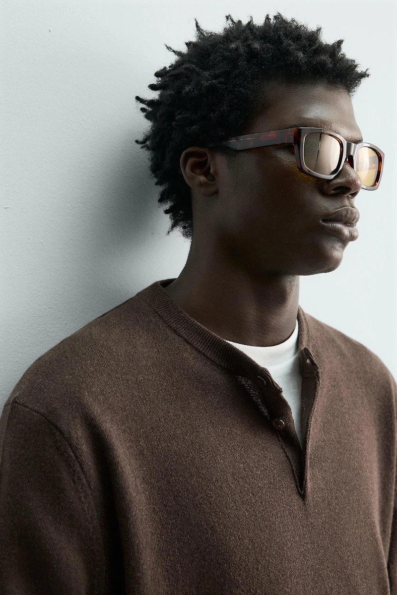 COTTON BLEND HENLEY JUMPER