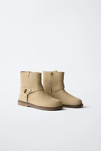 LEATHER BIKER BOOTS