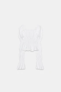 PUFF SLEEVE RUCHED TOP