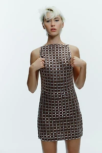 SPARKLY MESH SHORT DRESS