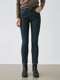Mid-rise cropped slim fit jeans