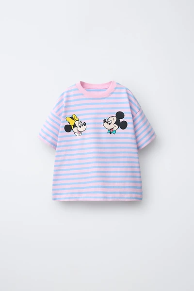 T-SHIRT RAYURES MICKEY & MINNIE MOUSE © DISNEY