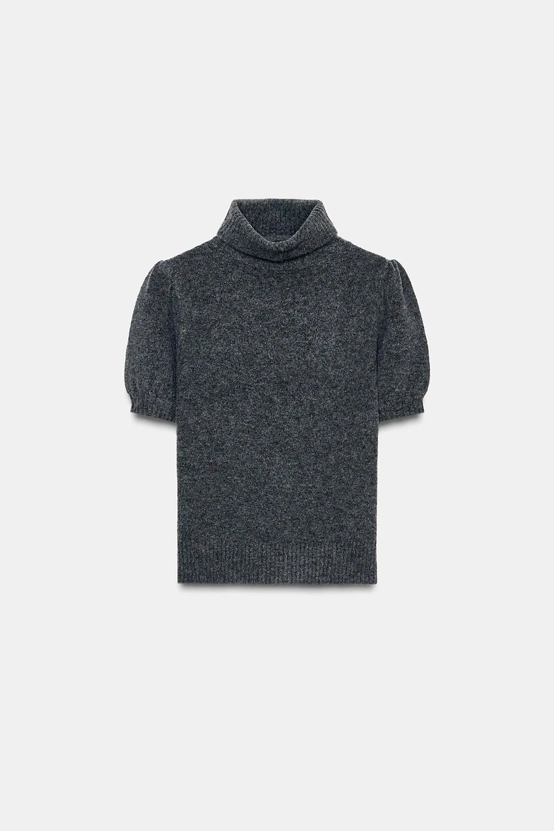 PUFF SLEEVE KNIT TOP