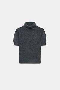 PUFF SLEEVE KNIT TOP
