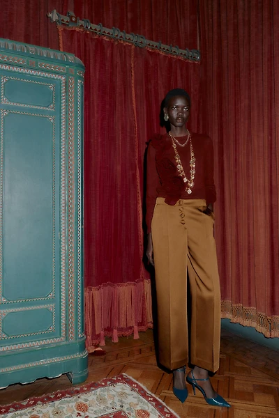 PANTALON LARGE SATINÉ