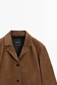 100% Suede lapel blazer