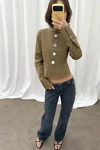 CHEMISE EN POPELINE À BOUTONS