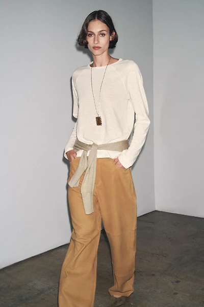 COTTON RAGLAN SLEEVE T-SHIRT