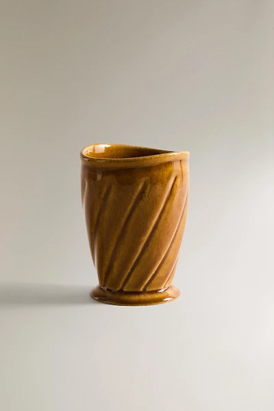 MUSTARD RAISED TOOTHBRUSH HOLDER