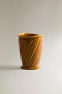 MUSTARD RAISED TOOTHBRUSH HOLDER