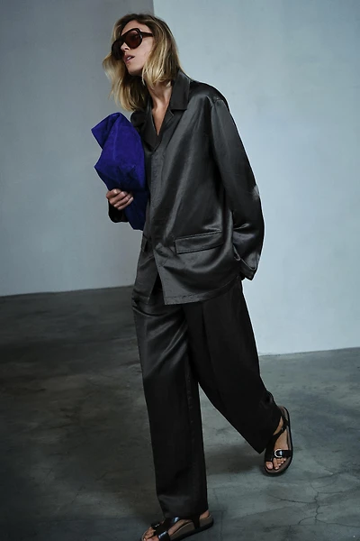 SATIN LINEN BLAZER ZW COLLECTION