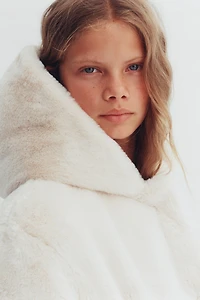 FAUX FUR HOODED JACKET