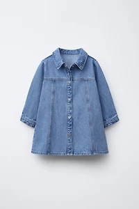HEART BUTTON DENIM DRESS