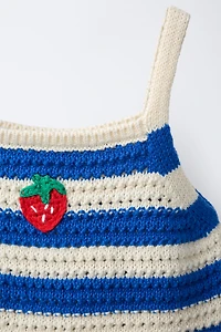 TOP EN MAILLE À RAYURES FRAISE CASA LAWA X ZARA KIDS