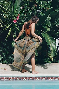 PRINTED VOLUME PANTS WITH VENTS