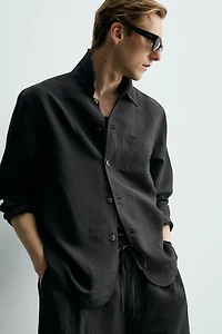 STRIPED JACQUARD FLOWY OVERSHIRT