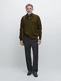 Pull en maille à col mock V