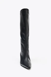BOTTES À TALONS KITTEN EN CUIR