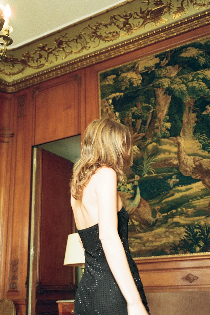 SPARKLY STRAPLESS DRESS