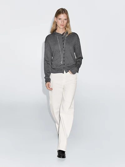 Cardigan à col montant