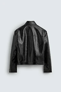 FAUX LEATHER JACKET WITH FIREMAN CLASPS