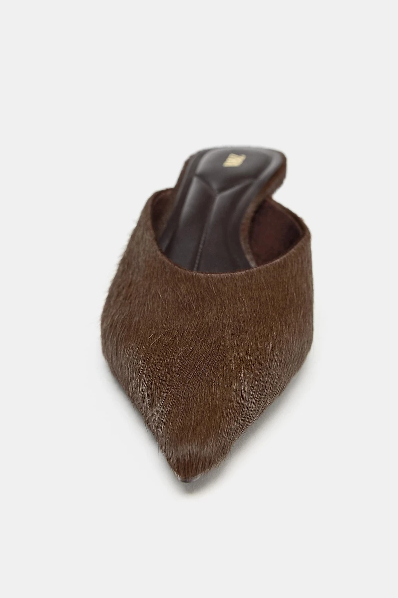 LEATHER WEDGE MULES