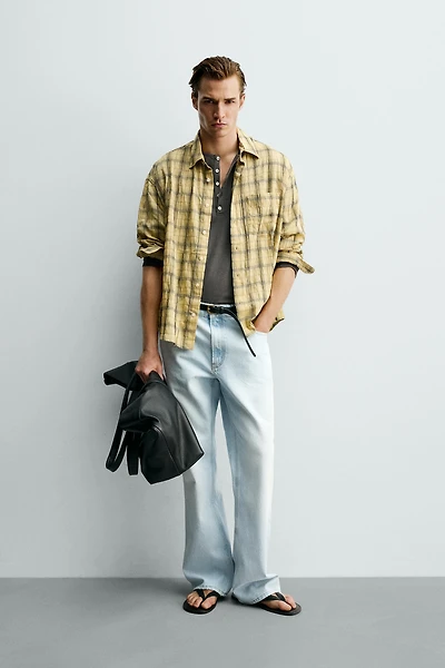 RELAXED FIT PLAID SHIRT