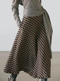 Jupe évasée à carreaux