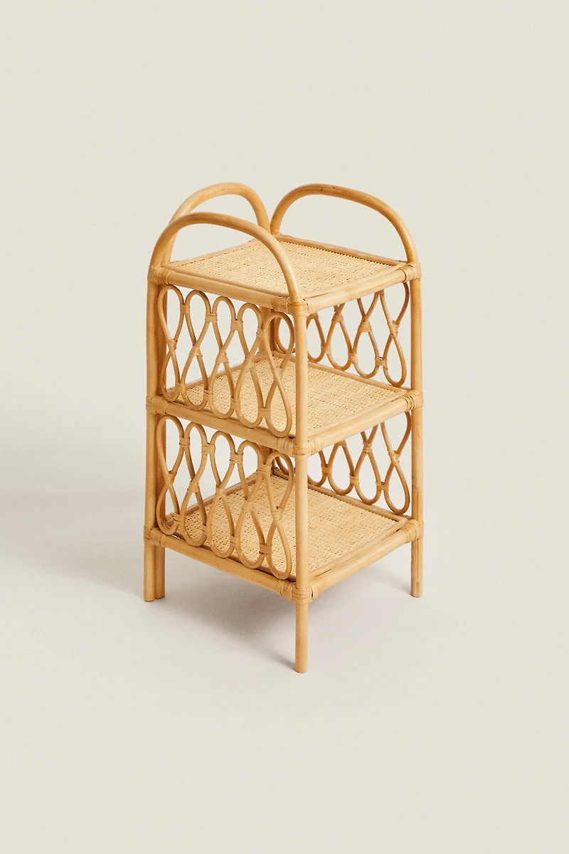RATTAN BEDSIDE TABLE