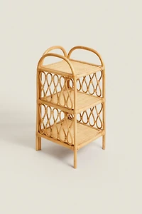 RATTAN BEDSIDE TABLE