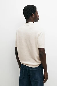 Pull en maille 100 % lin à manches courtes