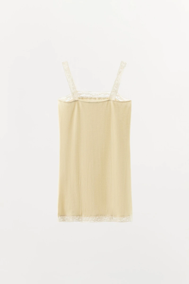 POINTELLE LACE MINI DRESS