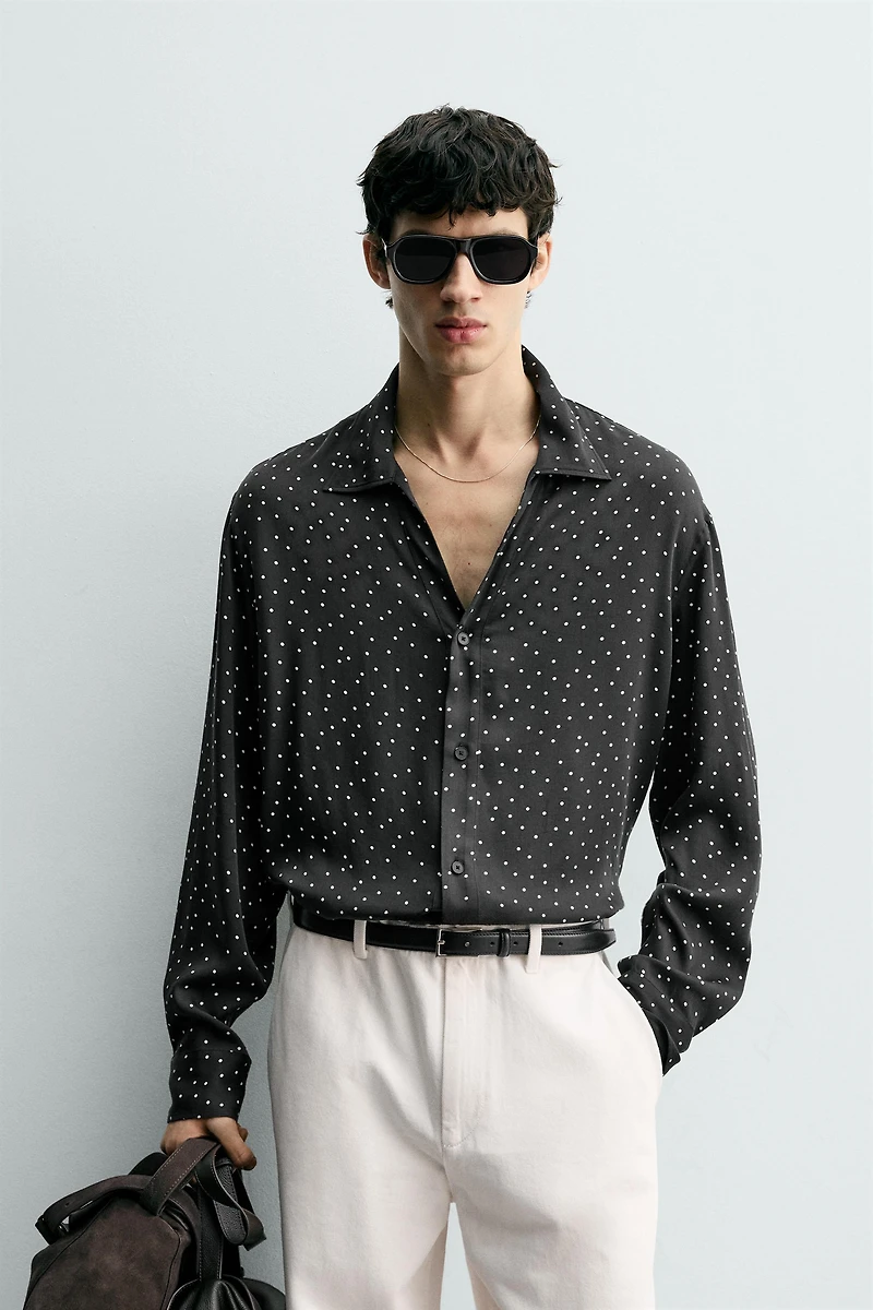 CHEMISE FLUIDE À IMPRIMÉ POIS