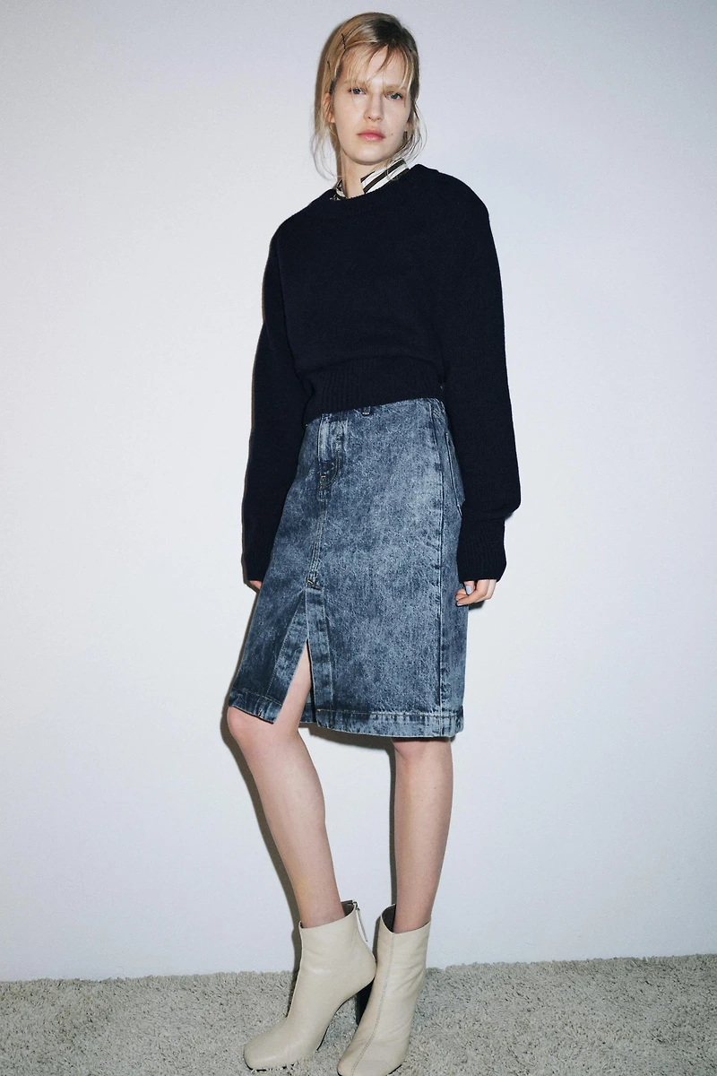 ZW COLLECTION DENIM MIDI SKIRT