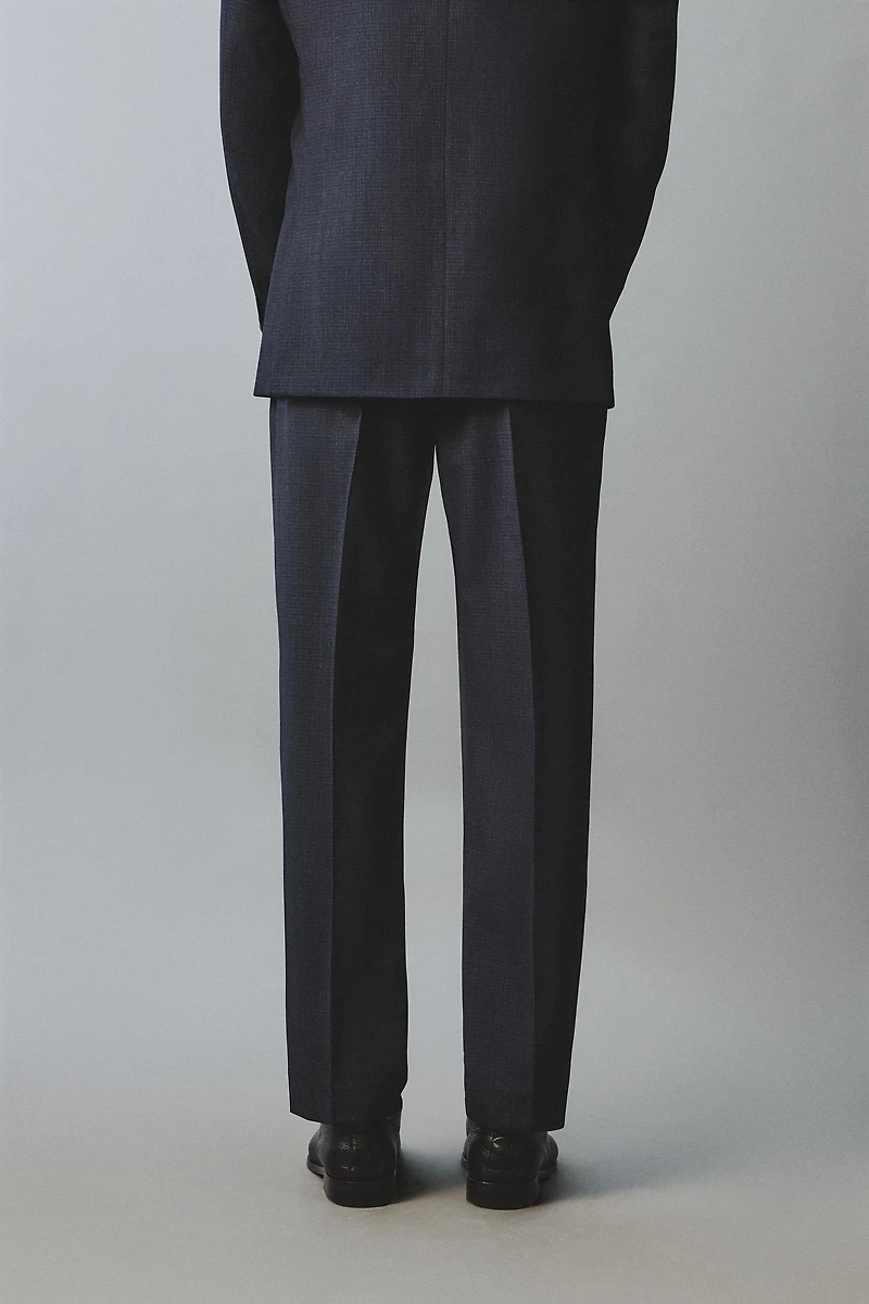 REGULAR FIT 100% WOOL SUIT PANTS