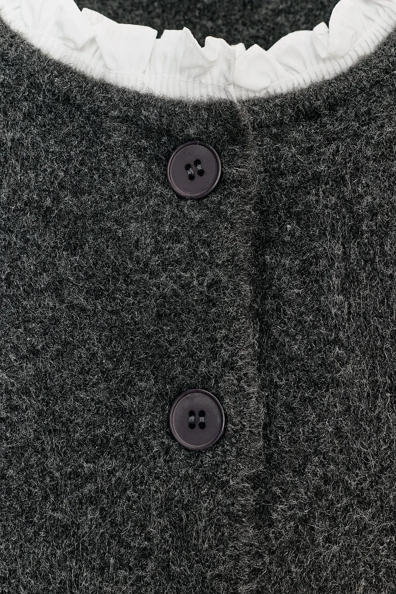 POPLIN TRIM COMBINATION CARDIGAN