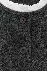 POPLIN TRIM COMBINATION CARDIGAN