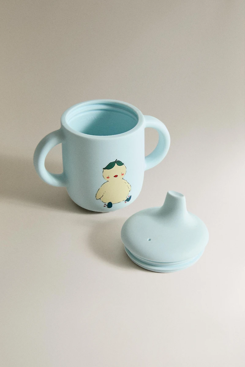 GOBELET D'APPRENTISSAGE ENFANT SILICONE POUSSIN