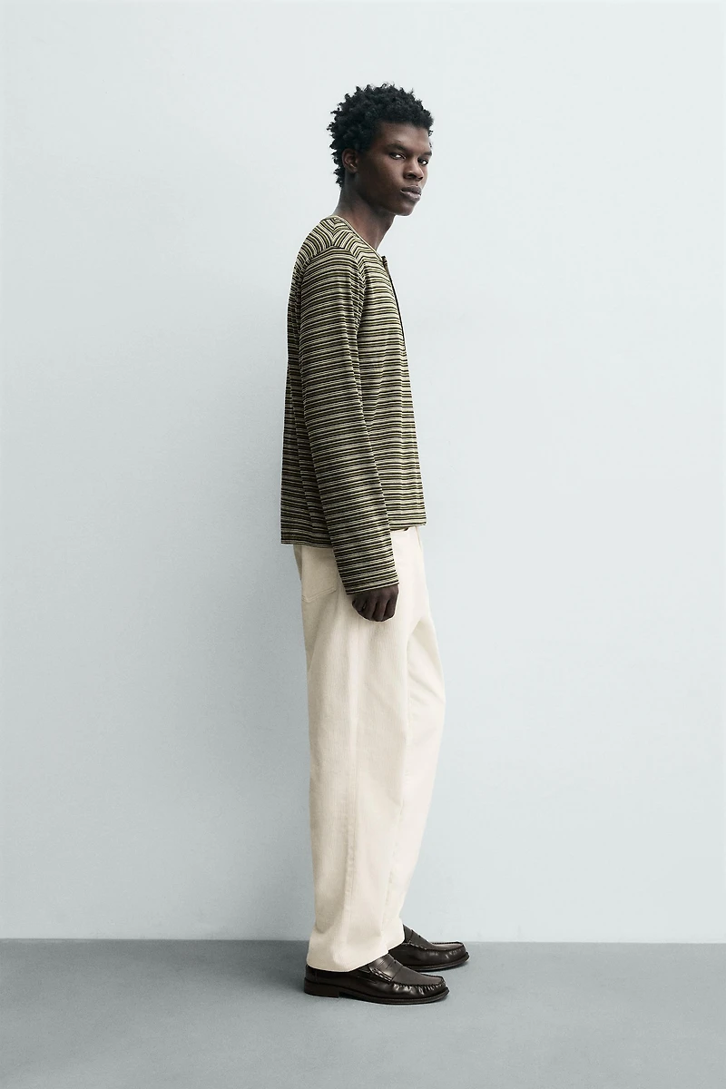 STRIPED HENLEY T-SHIRT