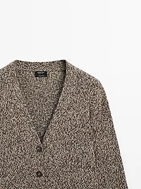 Mouliné V-neck long cardigan