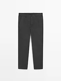 Slim fit textured trousers