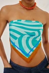 WAVE PRINT SILK SCARF