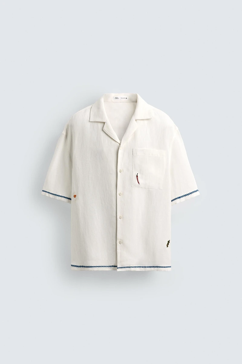 CONTRAST EMBROIDERED VISCOSE
