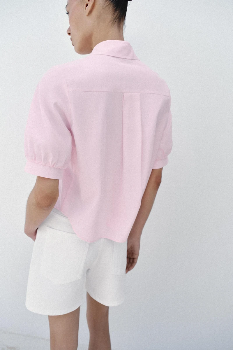 SHORT SLEEVE SHIRT WITH PEARLS