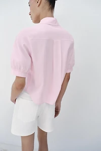 SHORT SLEEVE SHIRT WITH PEARLS