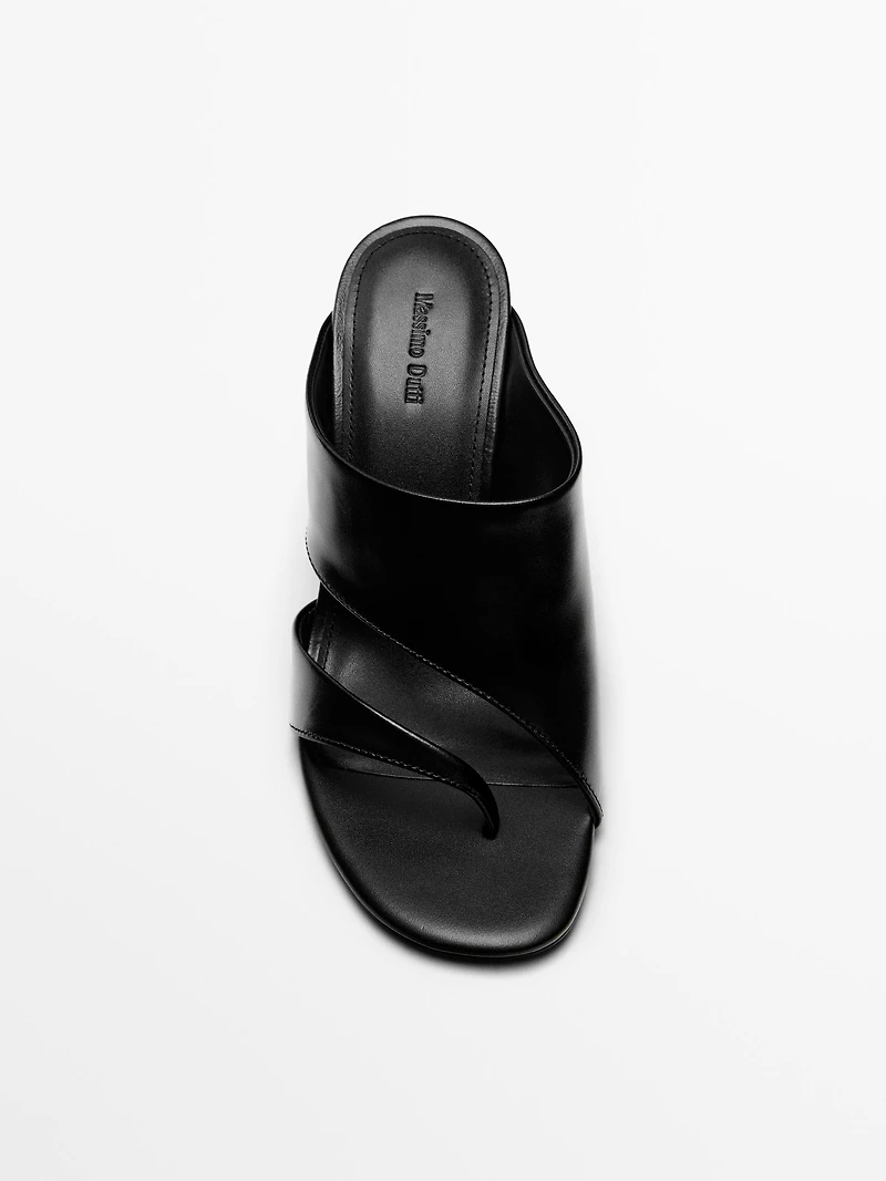 Sandale compensée cuir